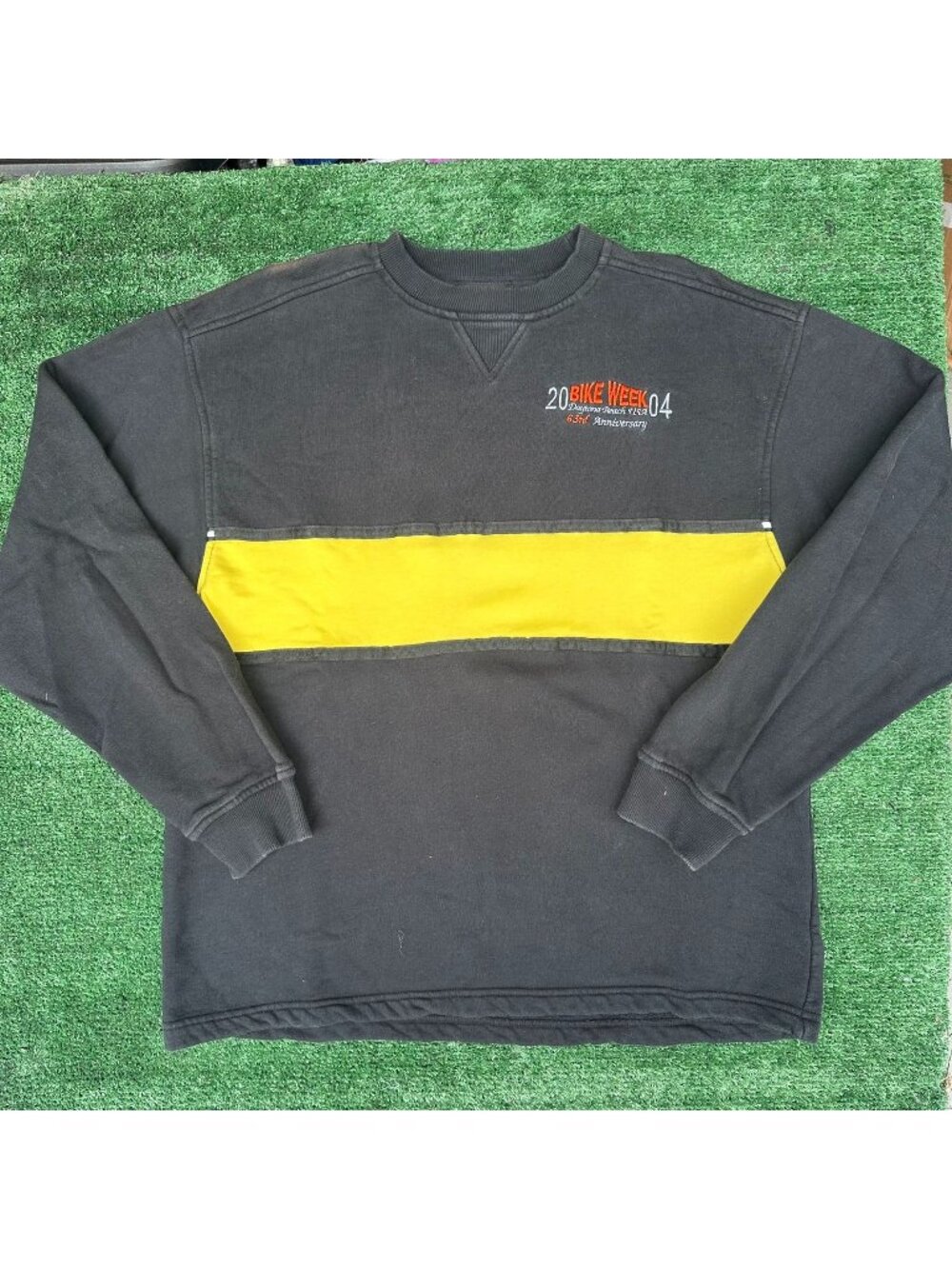 Vintage Y2K Daytona Beach Bike Week 2004 Sweatshirt Black XXL Motorcycle Grunge